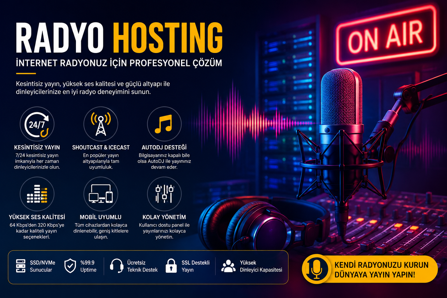 Radyo Hosting Nedir? İnternet Radyonuzu Profesyonel Hale Getirin